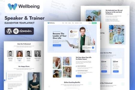 Wellbeing Speaker Trainer Elementor Template Kit for WordPress