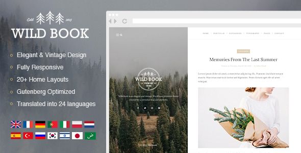 Wild Book - Vintage & Elegant WordPress Blog Theme 1 Wild Book Vintage & Elegant WordPress Blog Theme