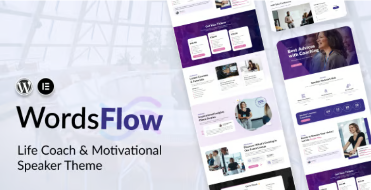 Wordsflow - Life Coach & Motivational Speaker Theme 1 Wordsflow - Life Coach & Motivational Speaker Theme