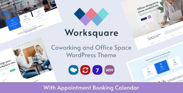 Worksquare – Coworking and Office Space WordPress Theme 1 Worksquare Coworking and Office Space WordPress Theme