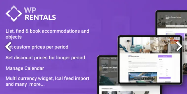 WP Rentals Pro - Booking Accommodation WordPress Theme 1 WP Rentals Pro WordPress Theme