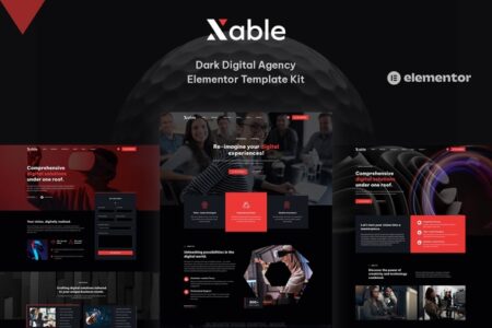 Xable Dark Digital Agency Elementor Pro Template Kit