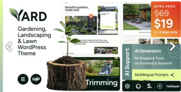 Yard Gardening, Landscaping & Lawn WordPress Theme