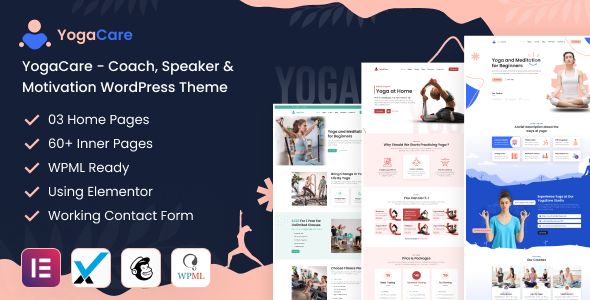 Yoga Care Coach Speaker Motivation WordPress Theme