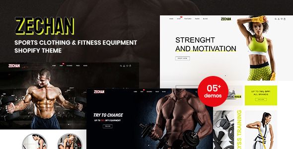 Zechan Sports Clothing & Fitness Equipment Shopify Theme