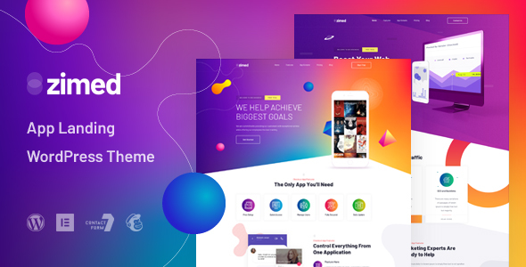 Zimed App Landing WordPress Theme