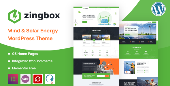 Zingbox Wind & Solar Energy WordPress Theme