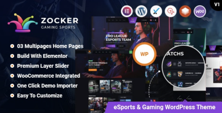 Zocker e Sports and Gaming WordPress Theme