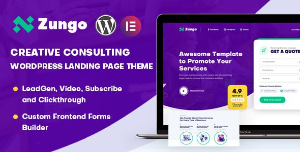 Zungo Creative Consulting WordPress Landing Page Theme
