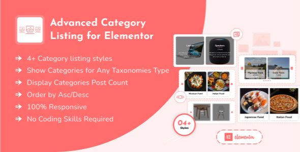 Advanced Category Listing for Elementor WordPress Plugin