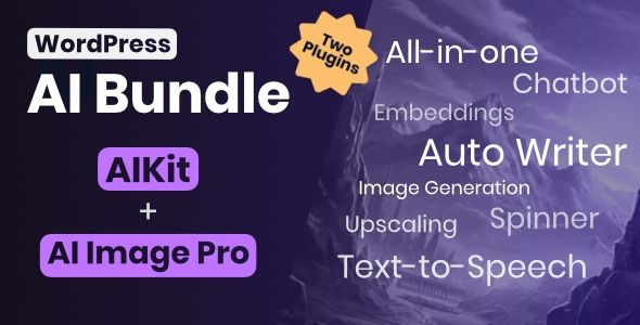 WordPress AI Bundle with AI Writer, Chatbot, Image Generator, Text-to-Speech, and AI Image Pro