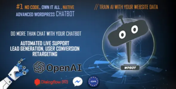 AI Chat Bot for Automated Live Chat Support + Addons WordPress Plugin