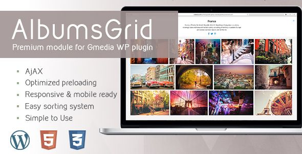 AlbumsGrid - Gallery Module for Gmedia plugin 1 Albums Grid for Gmedia WP plugin