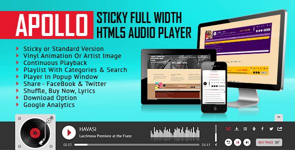 Apollo - Sticky Full Width HTML5 Audio Player 1 Apollo Sticky Full Width HTML5 Audio Player WordPress Plugin