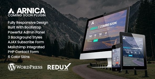 Arnica – Creative Coming Soon WordPress Plugin 1 Arnica – Creative Coming Soon WordPress Plugin