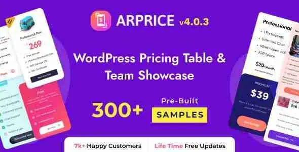 ARPrice WordPress Pricing Table Plugin