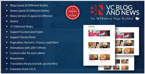 Blog and News Addons for WPBakery Page Builder for WordPress 1 VC Blog and News Addons for WPBakery Page Builder WordPress Plugin