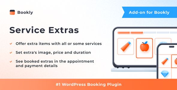 Bookly Service Extras (Add-on) 1 Bookly Service Extras Add-on for WordPress
