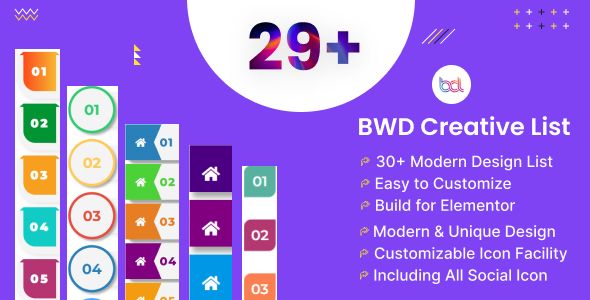 BWD Creative List for Elementor WordPress Plugin