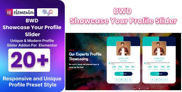 BWD Showcase Your Profile Slider for Elementor WordPress Plugin
