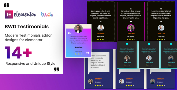 BWD Testimonials addons for Elementor WordPress Plugin