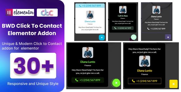 Click To Contact Addon For Elementor WordPress Plugin