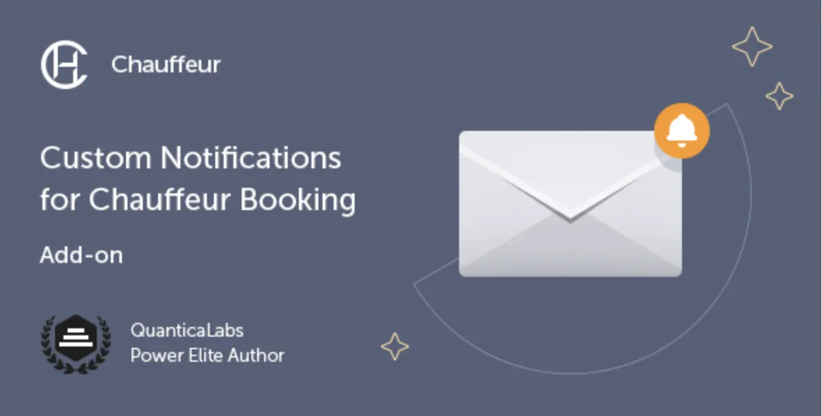 Custom Notifications Add-on: Chauffeur Taxi Booking System 1 Custom Notifications for Chauffeur Booking WordPress Plugin