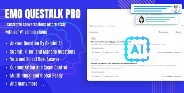 DW Question Answer Pro – WordPress Plugin 1 EMO QUESTALK PRO WordPress Plugin