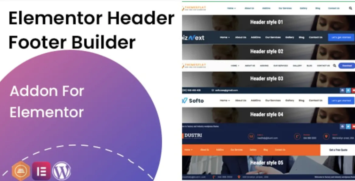 Elementor Header Footer Builder - Addon 1 Elementor Header Footer Builder for Elementor WordPress Plugin