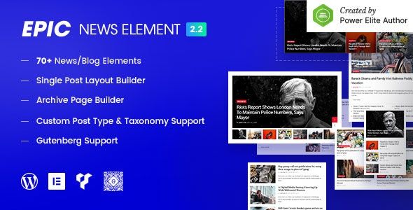 Epic News Elements - News Magazine Blog Element & Blog Add Ons for Elementor & WPBakery Page Builder 1 Epic News Elements WordPress Plugin