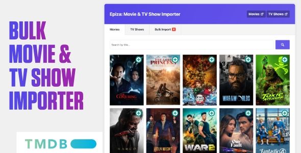 Epiza - Bulk Movie & TV Show Importer For WordPress 1 Epiza - Bulk Movie & TV Show Importer for WordPress