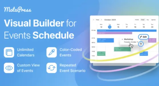 MotoPress Visual Builder for Events Schedule WordPress Plugin