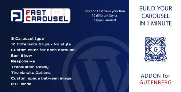 Fast Carousel for Gutenberg - WordPress Plugin 1 Fast Carousel for Gutenberg WordPress Plugin