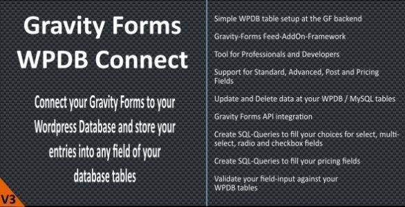 Gravity Forms WPDB Connect WordPress Plugin
