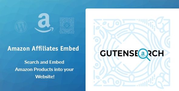 GutenSearch - Amazon Affiliates Products Search and Embed 1 Guten Search Amazon Affiliates Embed WordPress Plugin