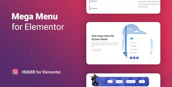 Huger – Mega Menu for Elementor 1 Huger Mega Menu for Elementor WordPress Plugin