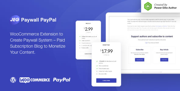 Jeg Paywall & Content Subscriptions System with Paypal for WooCommerce 1 Jeg Paywall & Content Subscriptions System