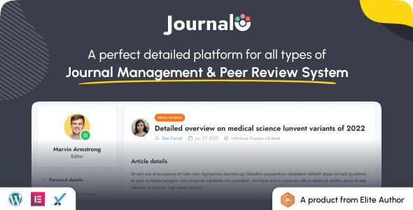 Journalo – Journal Research Publication and Peer Review System 1 Journalo Journal Management and Peer Review System WordPress Plugin