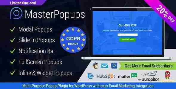 Master Popups - Popup Plugin for WordPress & Popup Editor 1 Master Popups WordPress Plugin
