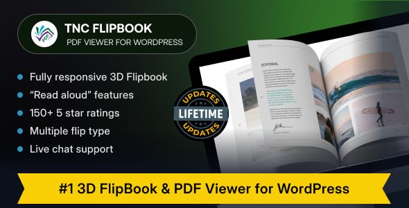 PDF viewer for WordPress 1 TNC Flipbook PDF Viewer for WordPress WordPress Plugin