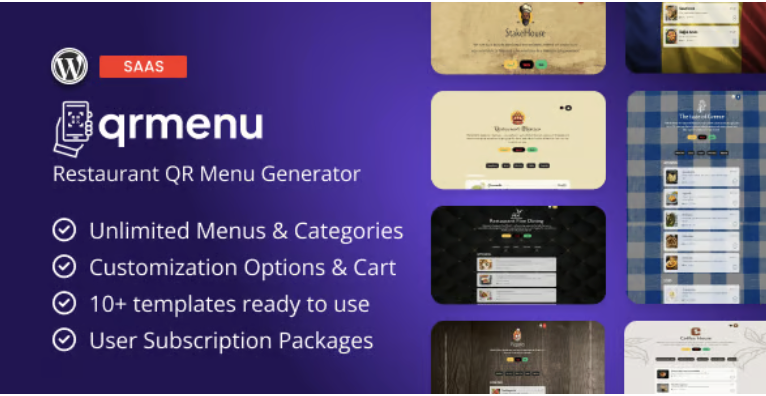 QRMenu - Restaurant QR Menu Generator (SaaS) 1 QRMenu Restaurant QR Menu Generator WordPress Plugin