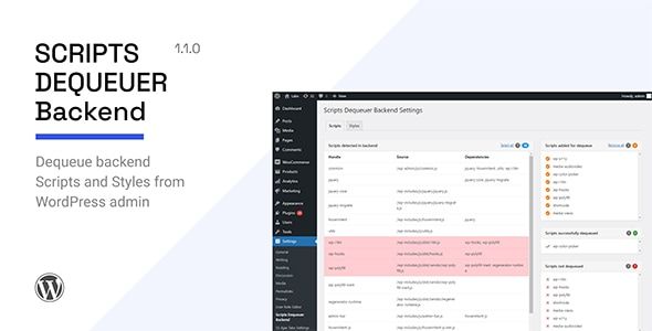 Scripts Dequeuer Backend 1 Scripts Dequeuer Backend WordPress Plugin