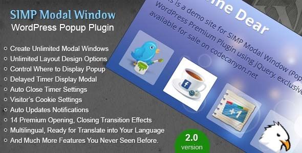 Simp Modal Window - WordPress Plugin 1 Simp Modal Window WordPress Plugin