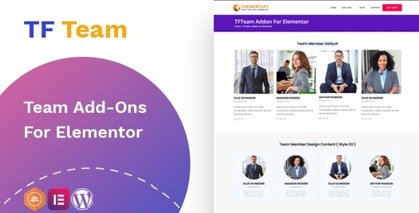 Team Member addon - widget for Elementor 1 Team Member addon for Elementor WordPress Plugin