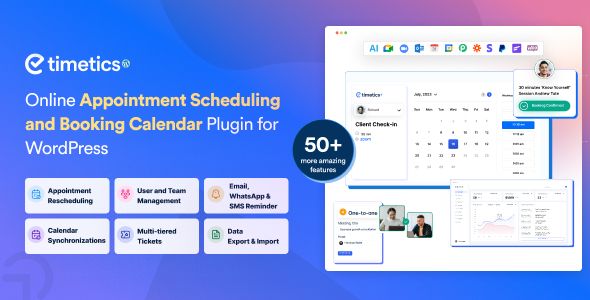 Timetics Pro – WordPress Appointment Booking Plugin for Scheduling and Seat Plan 1 Timetics Pro WordPress Appointment Booking Plugin