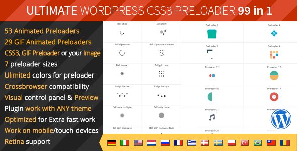 Ultimate WordPress Preloader - 99 CSS3 Preloaders 1 Ultimate WordPress CSS3 Preloader WordPress Plugin