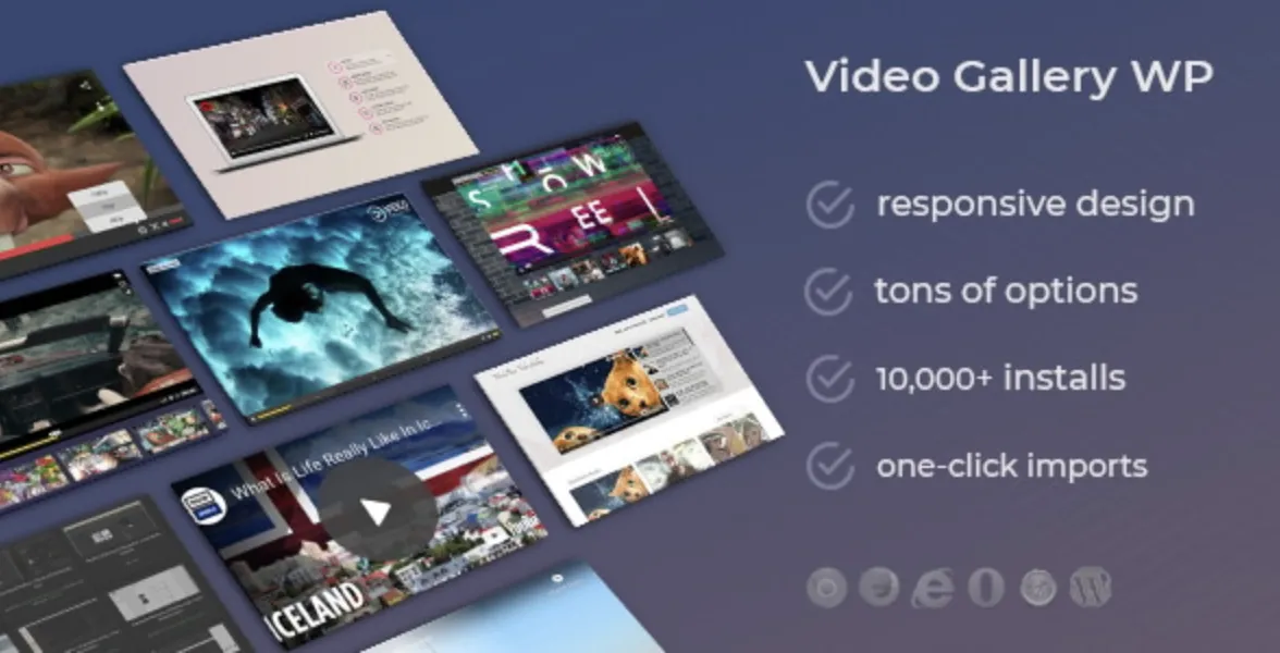 Video Gallery Wordpress Plugin /w YouTube, Vimeo, Facebook pages 1 Video Gallery WP WordPress Plugin