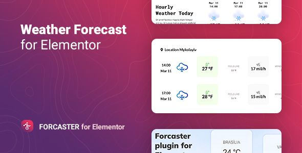 Weather Forecast for Elementor WordPress Plugin