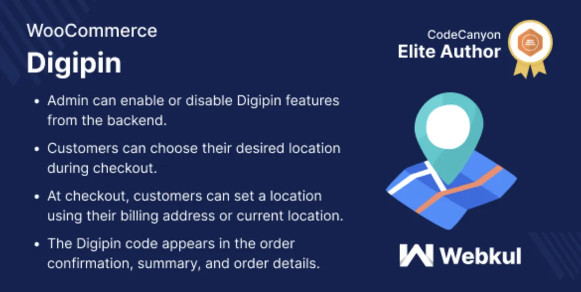 Webkul - DIGIPIN for WooCommerce 1 Webkul Digipin for WooCommerce WordPress Plugin