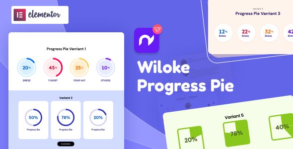 Wiloke Progress Pie for Elementor 1 Wiloke Progress Pie for Elementor WordPress Plugin
